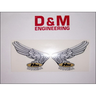 Honda wing Tank Decals.on clear vinyl.(pair) Medium - P/N TDECWTYPE1D P/N TDECWTYPE1D